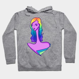 Rainbow-Haired Lady Hoodie